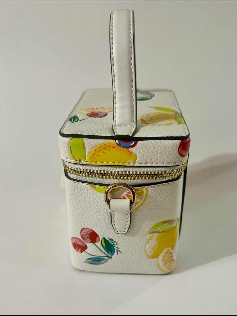 Michael Kors White Mini Vanity Crossbody Bag with Lemon & Cherry Print - Picture 2 of 7